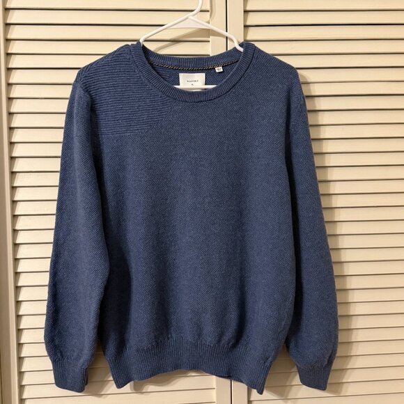Billy Reid Blue Sweater Cotton Merino Wool Blend Women's XL check measurements - Picture 1 of 11